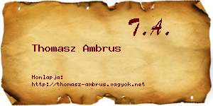 Thomasz Ambrus névjegykártya